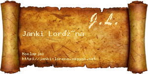 Janki Loréna névjegykártya